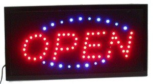 Insegna Luminosa a LED "OPEN" – 2 Colori