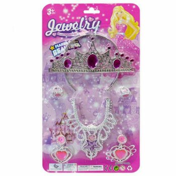 SET BELLEZZA PRINCIPESSA CON TIARA, ORECCHINI, COLLANA E ANELLI