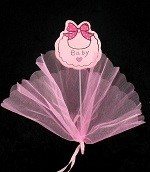 Pick decorativo in tessuto - Rosa Neonato (12 pz.)