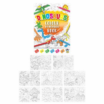 Libro da Colorare con Numeri - Dinosauri (48 pezzi)