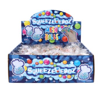PALLINE ANTISTRESS CON RETINA SQUEEZY BEADZ IN DISPLAY (36 pz.)