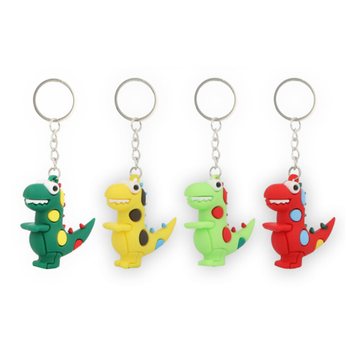 Portachiavi Dinosauro 3D - Colori Misti (12 pz.)
