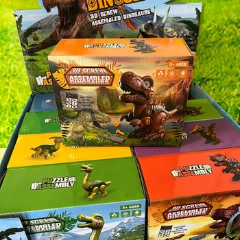 Kit di Costruzione Dinosauro 3D in Confezione Regalo - Display (8 pz.)
