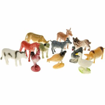 Set di 12 Personaggi Animali della Fattoria (12 pz.)