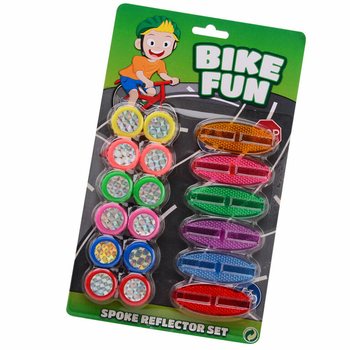 BIKE FUN - Set di 18 Catarifrangenti per Raggi di Bicicletta su Scheda (1 pz.)
