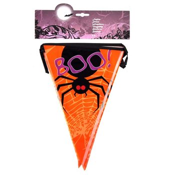 Festone di Bandierine BOO Ragno - 6 Metri (6 pz.)