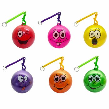 PALLA SMILEY CON CORDA / BUNGEE BALL &Oslash;23 cm (10 pz.)