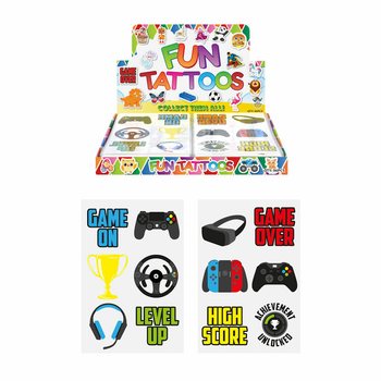 Espositore Tatuaggi Gamer Fun (96 fogli)