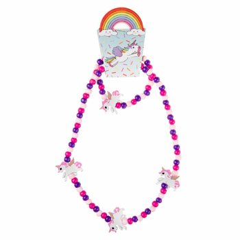 Set Collana e Braccialetto di Unicorno in Legno per Bambini (48 pz.)
