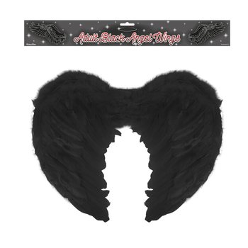 Ali d'angelo in piume per adulti - Colore: Nero (12 pz.)