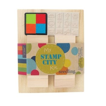SEEDLING - KIT DI TIMBRI LA MIA CITT&Agrave; (Set Creativo in Legno B2B)