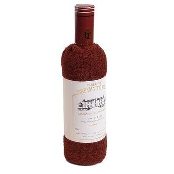 ASCIUGAMANO A FORMA DI BOTTIGLIA DI VINO (3 pz.)