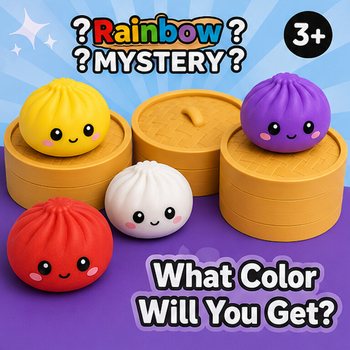 RAGE - Squishy SUGAR EDITION Bun Dumplings GRANDE (8.5 x 8.5 x 4.8 cm) - Fidget Toy Virale 2026 (12 pz)