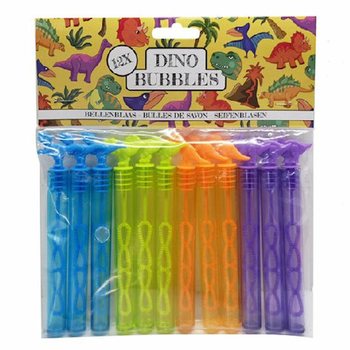 Bacchette bolle di sapone dinosauro colorate (Confezione da 12)