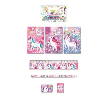 Set di cancelleria unicorno da 5 pezzi (24 pz.)