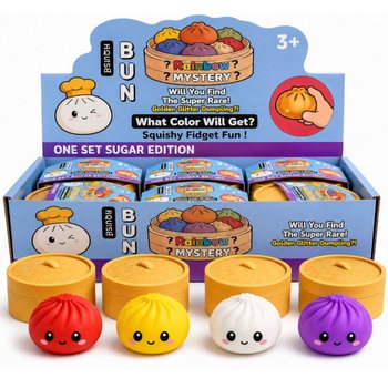 RAGE - Squishy SUGAR EDITION Bun Dumplings GRANDE (8.5 x 8.5 x 4.8 cm) - Fidget Toy Virale 2026 (12 pz)