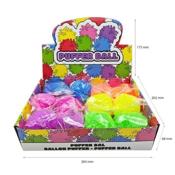 PALLA PUFFER CON COLORI VIVACI - 8CM - IN DISPLAY (12 pz.)