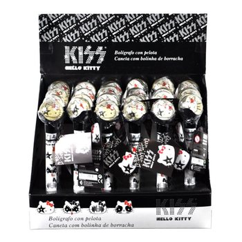 HELLO KITTY - PENNA A SFERA E PALLA RIMBALZANTE 2 IN 1 - NERO (24 pz.)