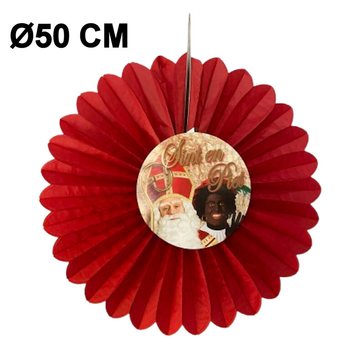 VENTAGLIO DECORATIVO SINTERKLAAS &Oslash;50 CM - PIEGHEVOLE (6 pz.)
