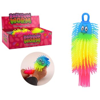 PALLA VERME PUFFER RAINBOW - 22CM - COLORI ASSORTITI - IN DISPLAY (12 pz)