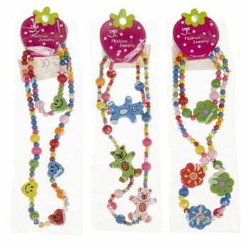 Set Allegro Collana e Braccialetto in Legno per Bambini (48 pz.)