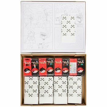 BOX RISTORAZIONE COMPLETA PIRATA - 48x Set Pastelli + 100x Disegni da Colorare + 100x Tovaglioli (248 pz)