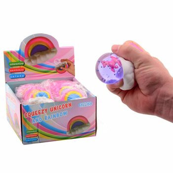 Pallina Squeeze Unicorno Arcobaleno in Display (12 pezzi)