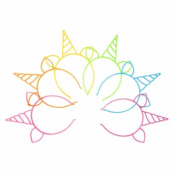 Tiara Unicorno, Mix Colori Neon (24 pz.)