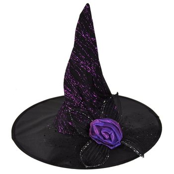Cappello da strega con fiore viola (6 pz.)