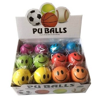 PALLINE PU FACCINE ALLEGRE Ø10 CM IN DISPLAY (36 pz)