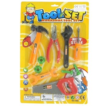 Grande Set di Attrezzi Giocattolo su Blister (8 pz.)
