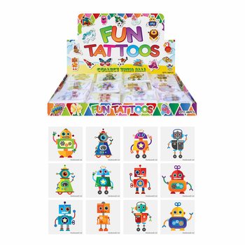 Tatuaggi Divertenti Robot - Confezioni da 12 in Display (48 pz)