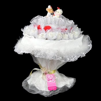 GRANDE BOUQUET DA SPOSA CON ORSETTI