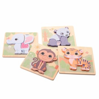 JOUECO - THE WILDIES FAMILY MIX PUZZLE IN LEGNO - Dai 12 Mesi (12 pz.)