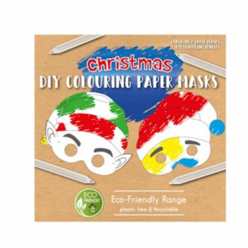 Maschera di Natale da Colorare ECO FRIENDLY con 4 Matite (12 pezzi)