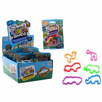 SET DI 6 ELASTICI SAGOMATI ANIMALI SELVAGGI IN DISPLAY (36 pz.)