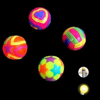 Pallina rimbalzante luminosa con punte (12 pz.)