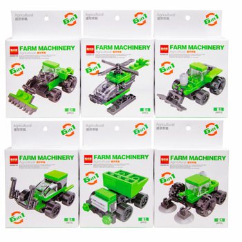MATTONCINI COSTRUZIONI BRICKS - VEICOLI AGRICOLI (12 pz.)