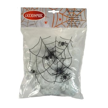 Ragnatela Decorativa di Halloween con 2 Ragni (4 pz.)