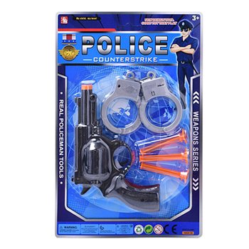 Set da gioco della polizia su scheda blister - 2 modelli assortiti (6 pezzi)