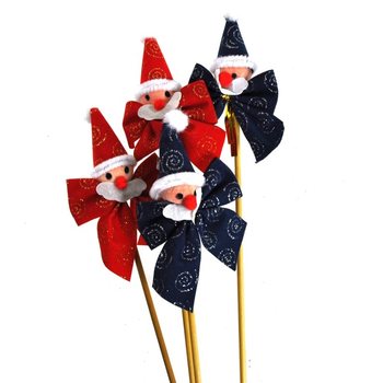 PUPAZZETTO DI NATALE CON FIOCCO SU ASTA (48 pz.)