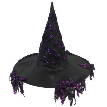 Cappello da strega con frange viola (6 pz.)