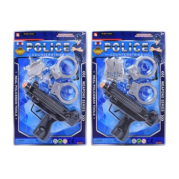 Set Giocattolo della Polizia con Mitra, Manette e Distintivo (6 pz.)