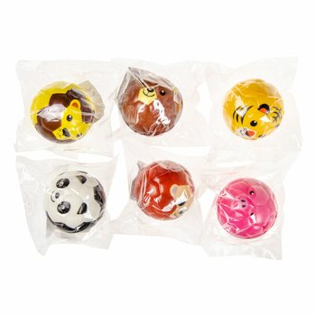 Palline in Schiuma con Facce di Animali &Oslash; 6,3 cm in Display (24 pz.)
