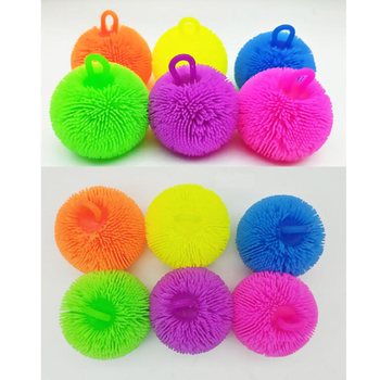 PALLA PUFFER CON COLORI VIVACI - 8CM - IN DISPLAY (12 pz.)