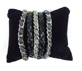 Bracciale Nero/Grigio - Stile Ibiza (1 pz.)