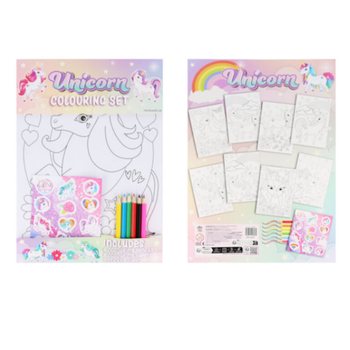 SET DA COLORARE GRANDE UNICORNO - 22x30x1 CM (12 pz.)