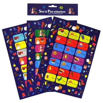 3 FOGLI - ETICHETTE REGALO SINTERKLAAS (12 pz.)