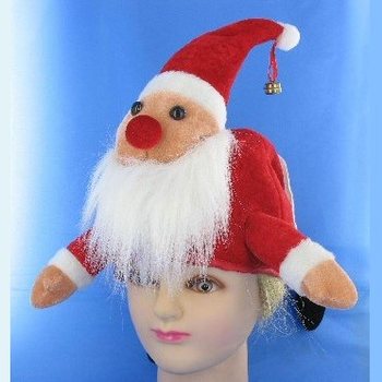 CAPPELLO BABBO NATALE SULLA TESTA (3 pz.)