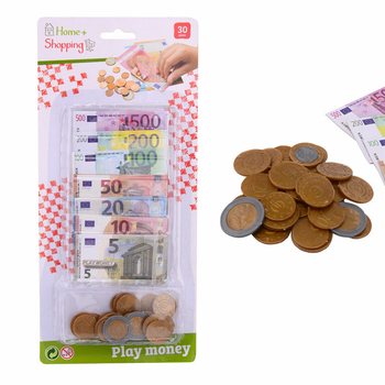 HOME SHOPPING - EURO MONETE E BANCONOTE GIOCATTOLO SU SCHEDA (6 pz.)